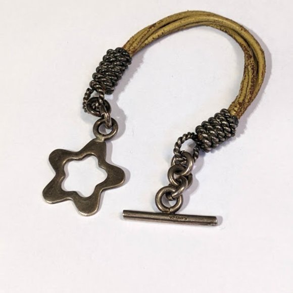 Vintage Braided Wrapped Sterling Star Bracelet - Picture 2 of 4